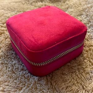 NEW SALE**Red Velvet Travel Jewelry Box w/ Mirror